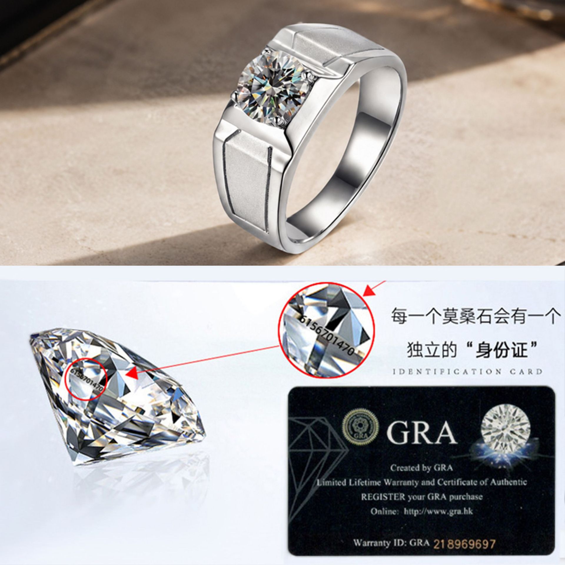 인기리에 판매 중인 S925 스털링 실버 반지, 넓은  - Moissanite Engagement Ring 1 Carat 리뷰 및 가격