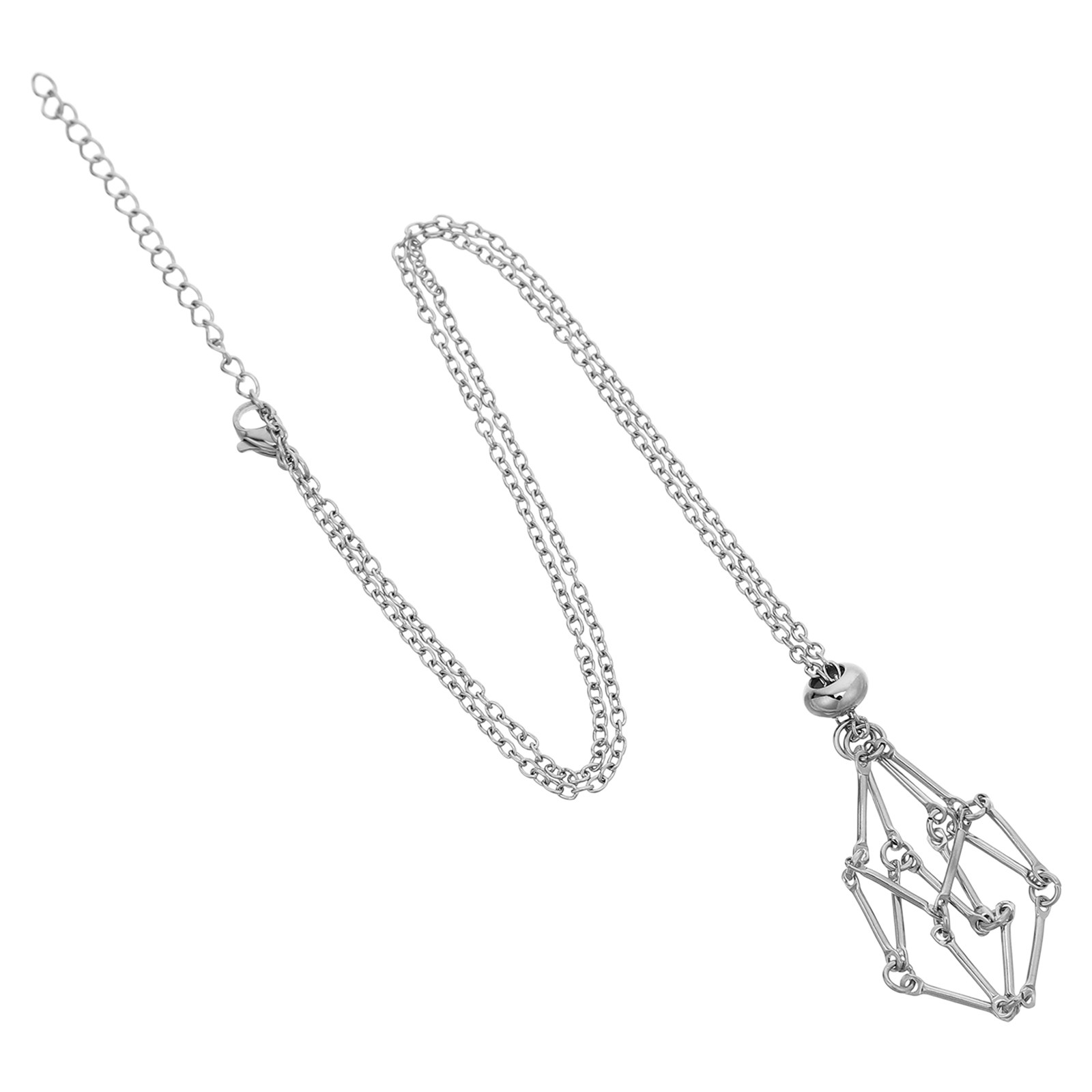 크리스털 홀더 목걸이, 스테인리스 스틸 소재의 망사형  - Crystal Pendant Necklace Natural Stone 리뷰 및 가격