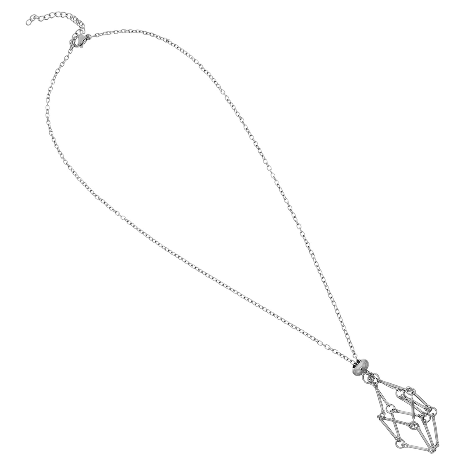 크리스털 홀더 목걸이, 스테인리스 스틸 소재의 망사형  - Crystal Pendant Necklace Natural Stone 리뷰 및 가격