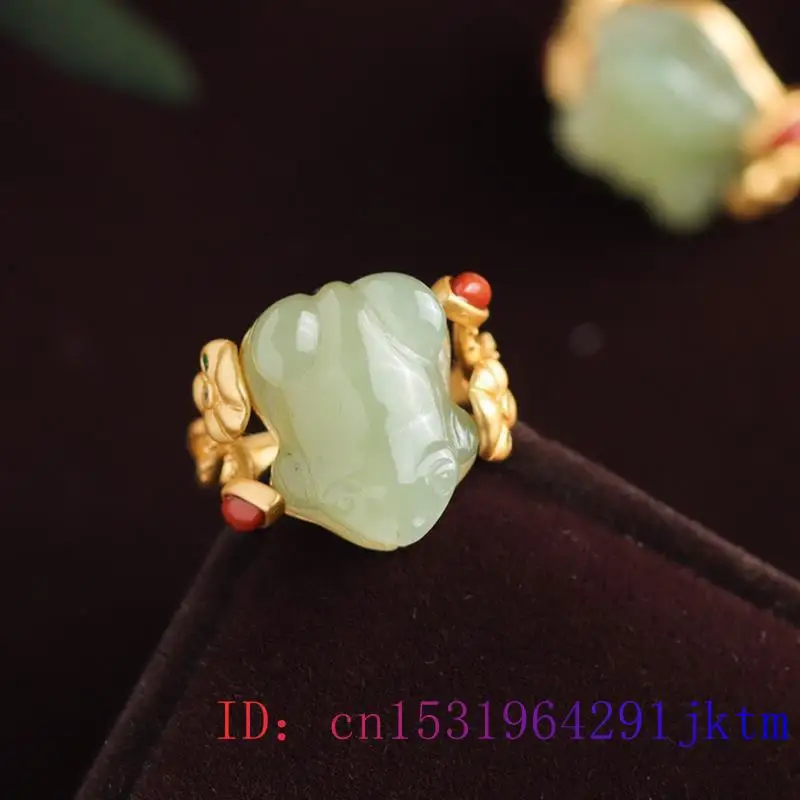 녹색 옥 개구리 반지, 자연 디자이너 액세서리, 부적  - Rings 리뷰 및 가격