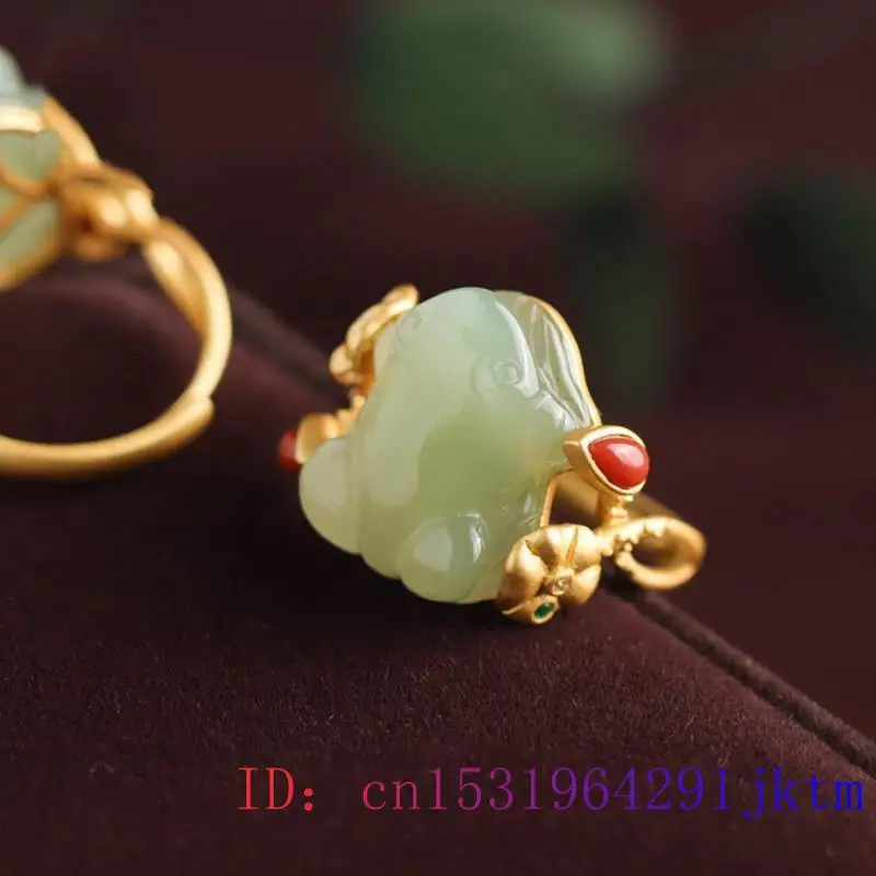 녹색 옥 개구리 반지, 자연 디자이너 액세서리, 부적  - Rings 리뷰 및 가격