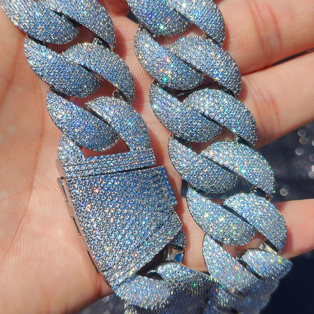 럭셔리 24MM 6열 클러스터 5A 다이아몬드 풀 아이 - Cuban Link Chain 12Mm 리뷰 및 가격