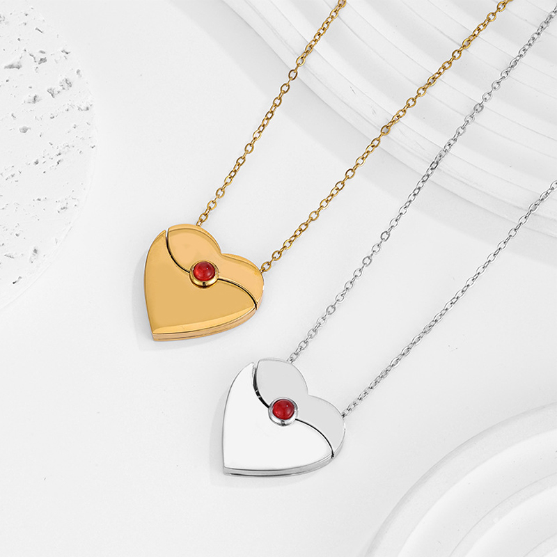 Letdiffery 맞춤형 하트 봉투 로켓 목걸이 스테 - Heart Locket Necklace Photo 리뷰 및 가격