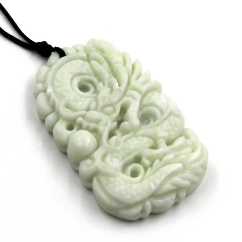 내추럴 화이트 옥 드래곤 피닉스 펜던트 목걸이, 매력적 - Necklaces 리뷰 및 가격