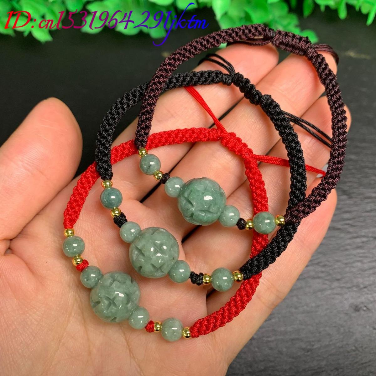 미얀마 경옥 조각 비드 팔찌 천연 버마 옥 진짜 보석  - Bracelets 리뷰 및 가격