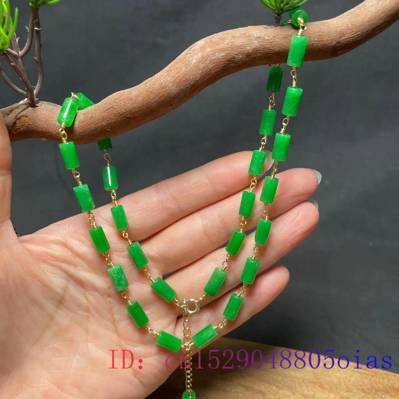 녹색 옥 구슬 목걸이 빈티지 행운의 보석 여성용 선물  - Necklaces 리뷰 및 가격