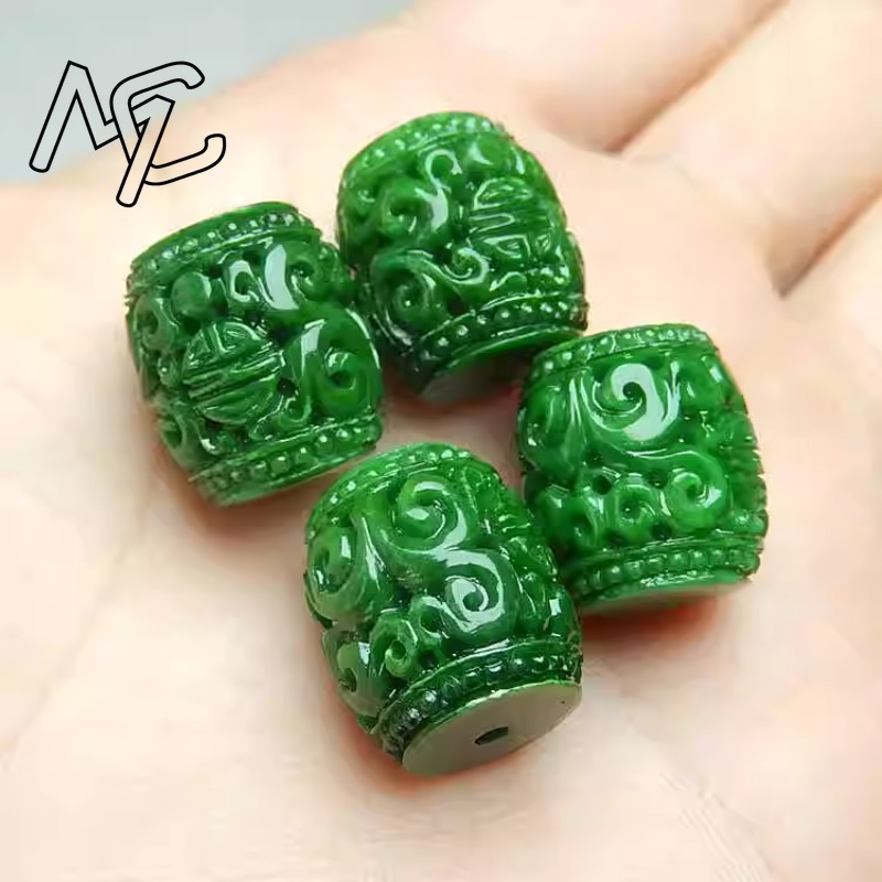 5pc 자연 녹색 옥 조각 구슬 DIY 팔찌 팔찌 매력 - Bracelets 리뷰 및 가격