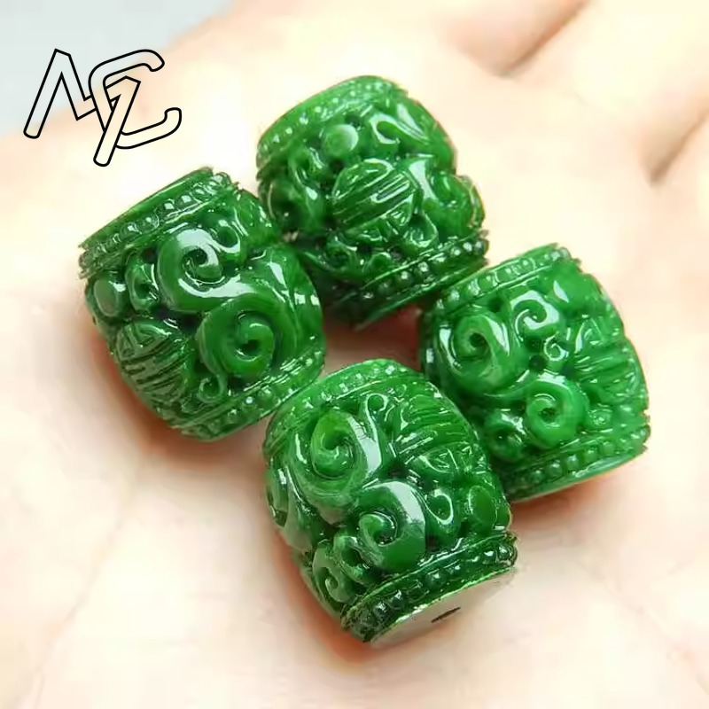 5pc 자연 녹색 옥 조각 구슬 DIY 팔찌 팔찌 매력 - Bracelets 리뷰 및 가격