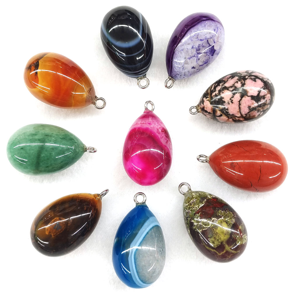 30x19mm 미니 달걀 모양 펜던트, 천연석, 치유  - Crystal Pendant Necklace Natural Stone 리뷰 및 가격