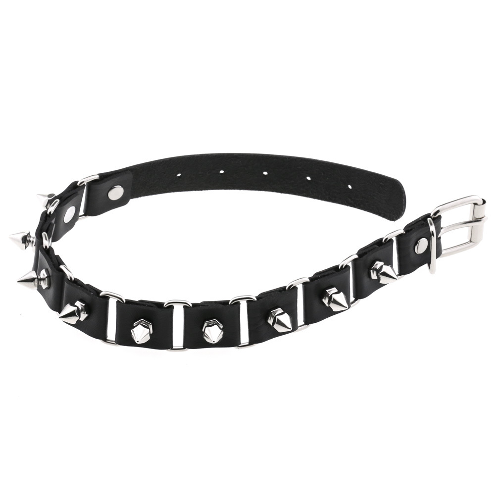 블랙 가죽 하트 초커 칼라 목걸이 펑크 록 케이팝 고스 - Goth Punk Spike Choker 리뷰 및 가격