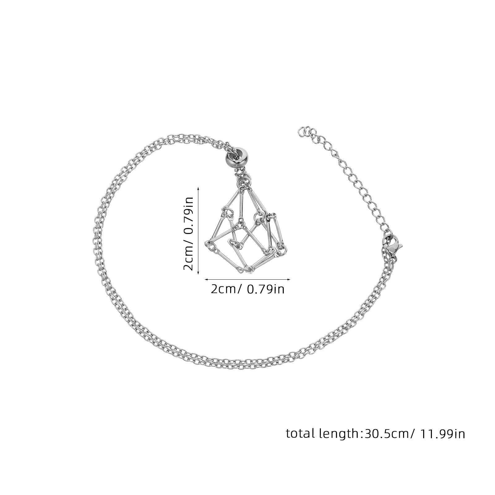 크리스탈 홀더 목걸이, 스테인리스 스틸 소재의 망사형  - Crystal Pendant Necklace Natural Stone 리뷰 및 가격