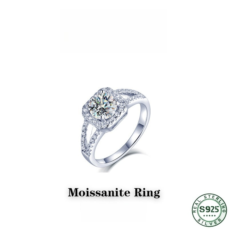 인기 상품: 100% S925 순은 소재의 눈부신 광채 - Moissanite Engagement Ring 1 Carat 리뷰 및 가격