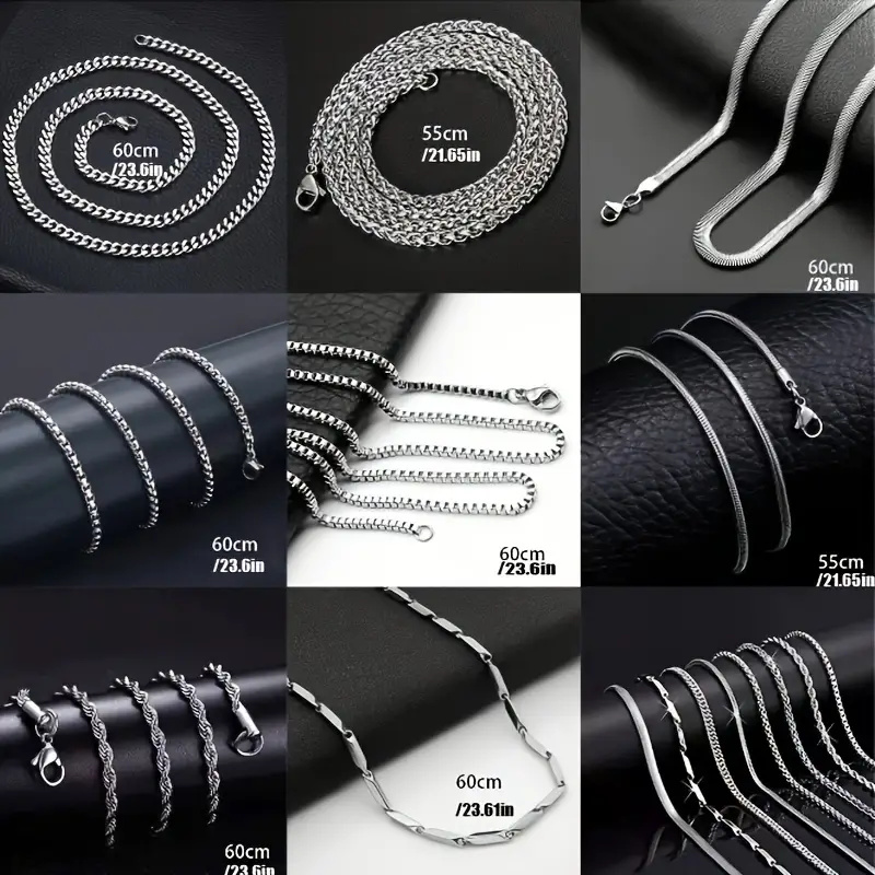 8피스 남성용 스테인리스 스틸 목걸이 세트 스타일리시하 - Cuban Link Chain 12Mm 리뷰 및 가격