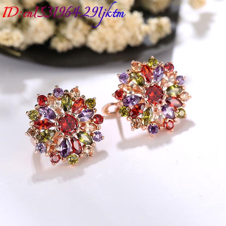 천연 크리스탈 꽃 귀걸이, 진짜 보석 조각, 빈티지 디 - Earrings 리뷰 및 가격