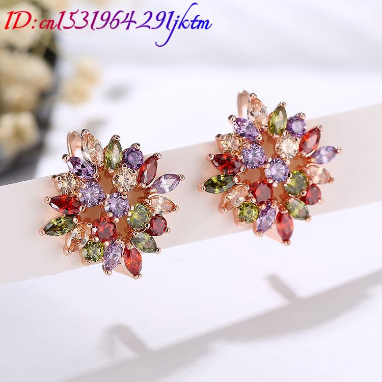 천연 크리스탈 꽃 귀걸이, 진짜 보석 조각, 빈티지 디 - Earrings 리뷰 및 가격