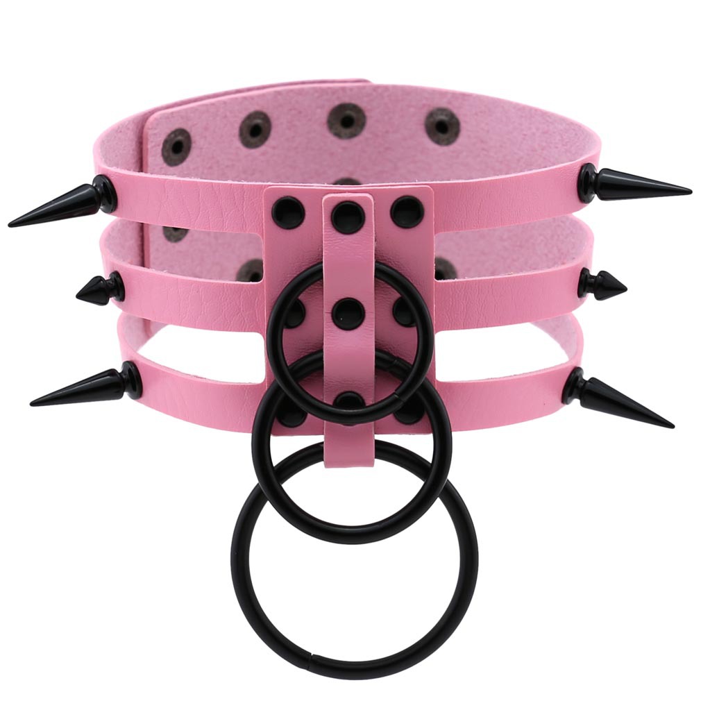 남녀공용 블랙 리벳 가죽 본디지 초커 목걸이, 펑크 서 - Goth Punk Spike Choker 리뷰 및 가격