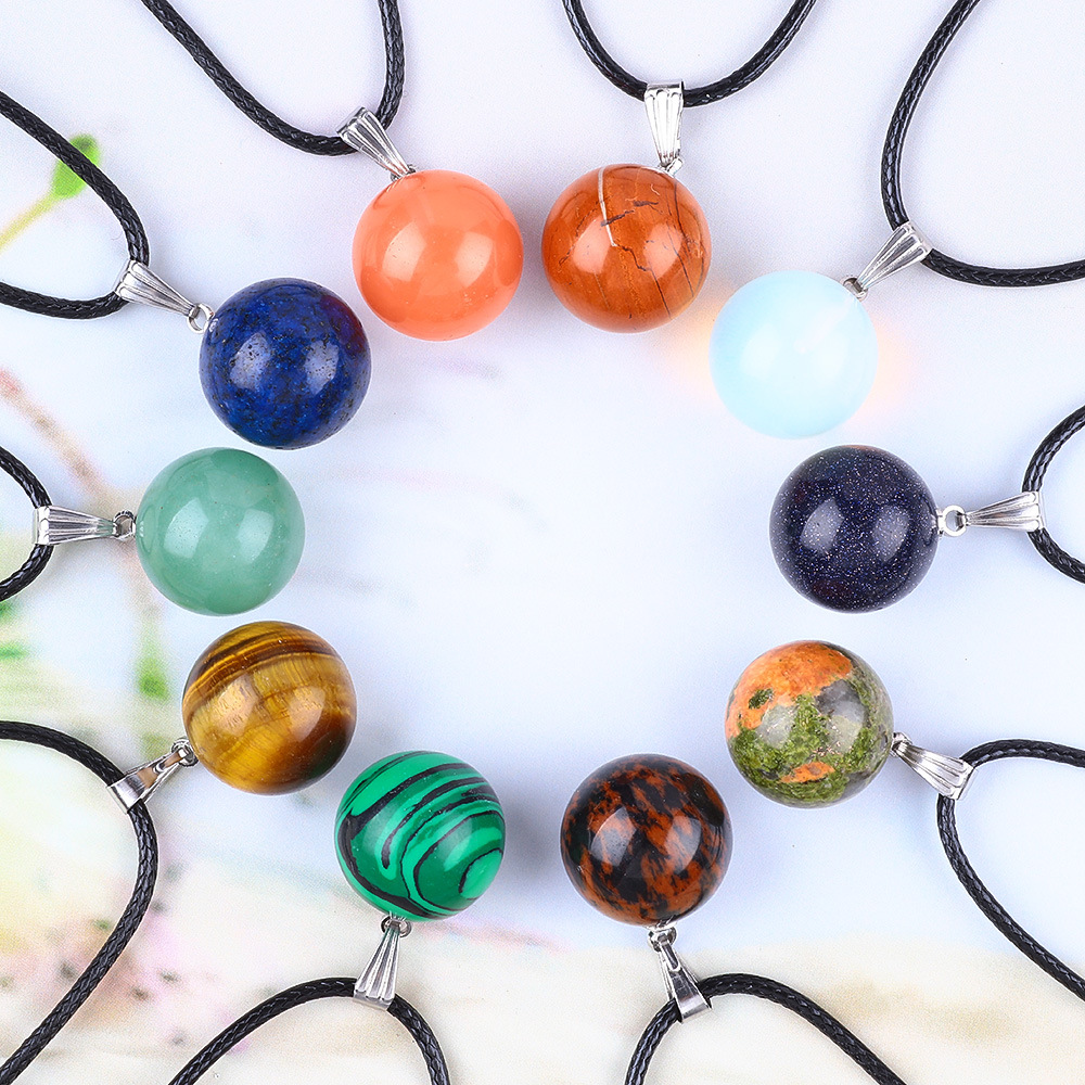 20 개/가방 14mm 천연석 라운드 펜던트 매력 석영 - Crystal Pendant Necklace Natural Stone 리뷰 및 가격