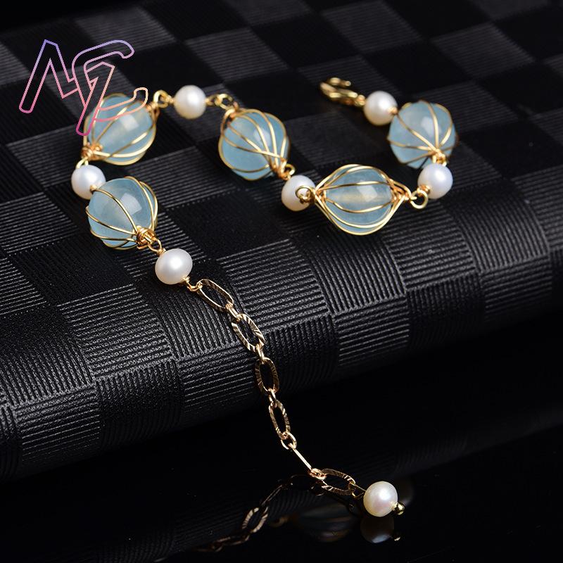 블루 천연 옥 구슬 귀걸이 패션 액세서리 부적 빈티지  - Earrings 리뷰 및 가격