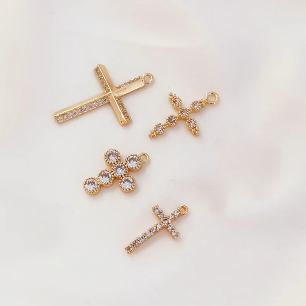 14K 금도금 지르콘 십자가 펜던트 팔찌, 목걸이 펜던 - Cross Pendant Necklace Gold 리뷰 및 가격