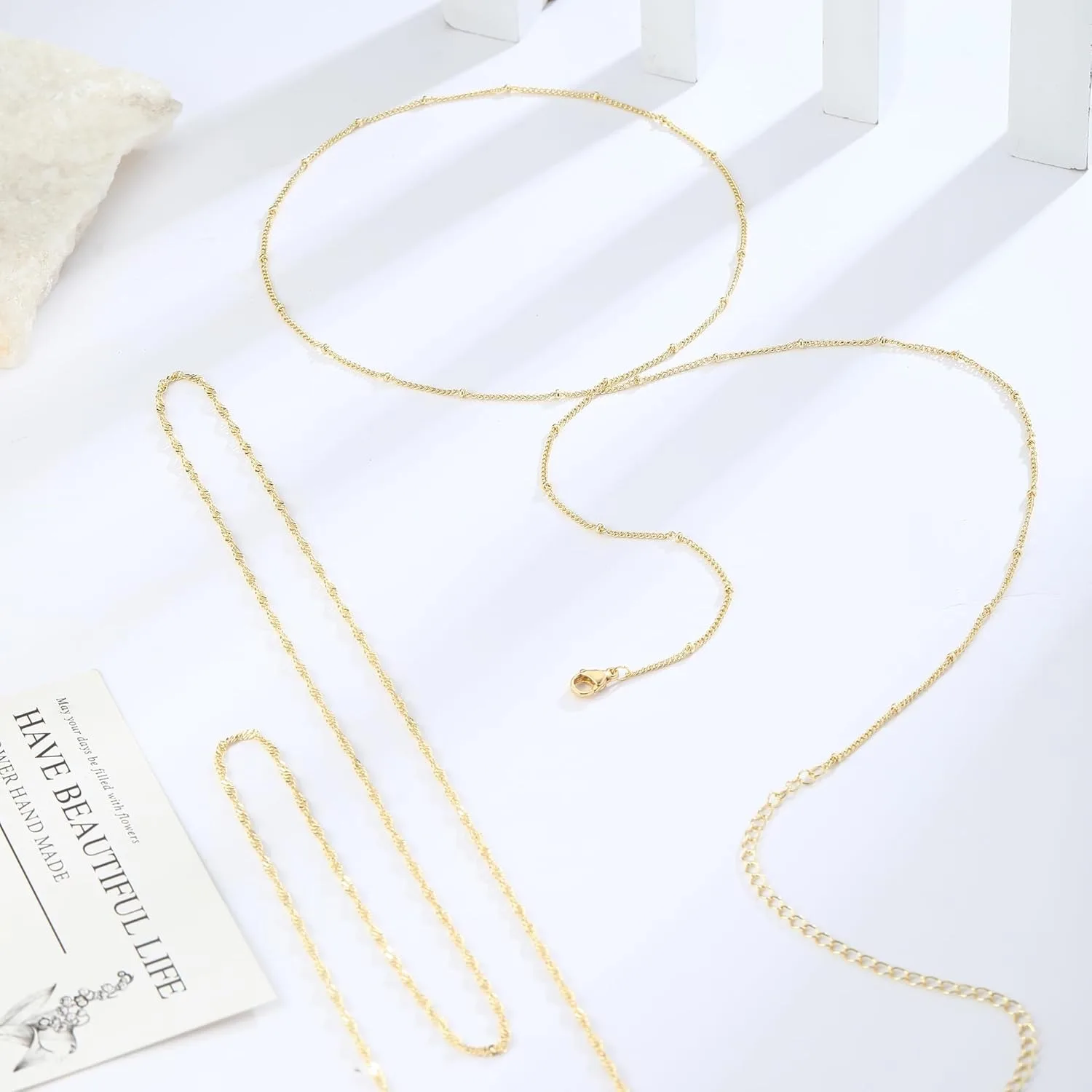 14k 금도금 26-33인치 조절 가능한 허리 비즈 체 - Body Jewelry 리뷰 및 가격