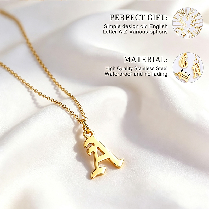여성용 레터 목걸이, 맞춤형 목걸이, 18K 금도금 이 - Initial Letter Necklace 18K Gold 리뷰 및 가격