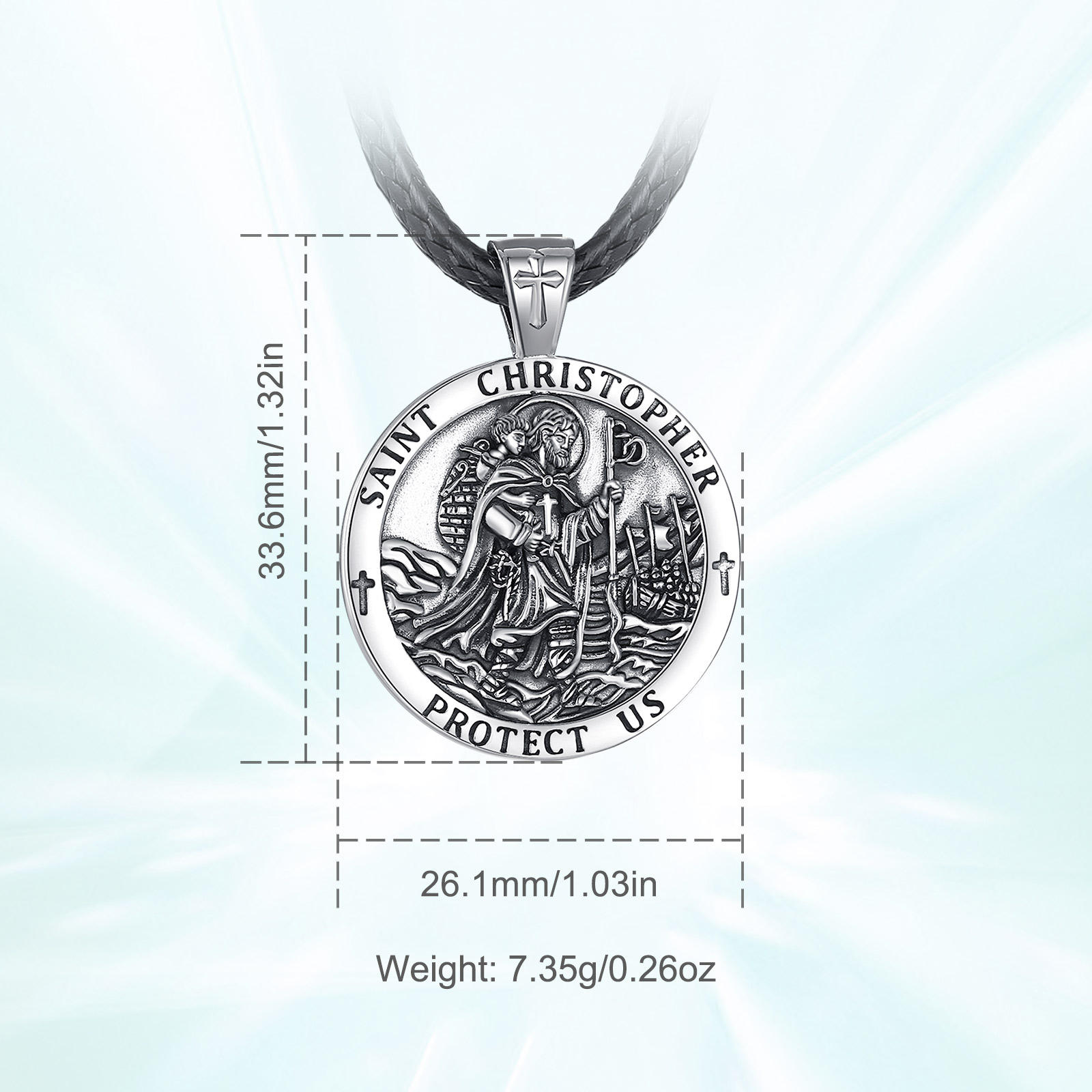 Eudora 새로운 925 스털링 실버 세인트 크리스토 - 925 Sterling Silver Chain Necklace Men 리뷰 및 가격