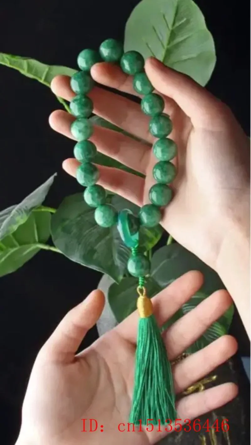 녹색 옥 스톤 비즈 태슬 팔찌 목걸이, 티베트 불교 말 - Bracelets 리뷰 및 가격